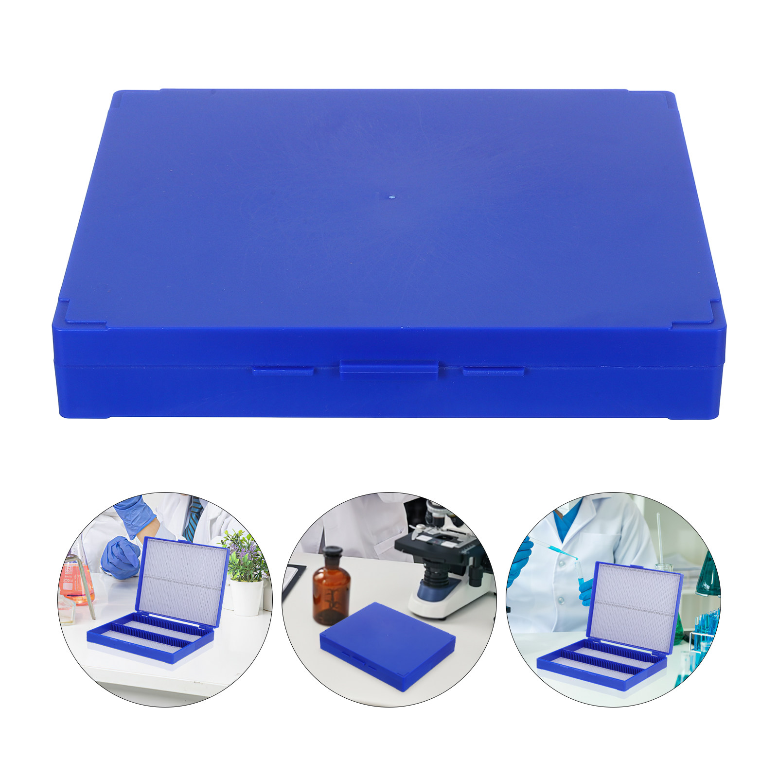 Pathology Slide Storage - 100-Place Microscope Slide Storage Box Plastic