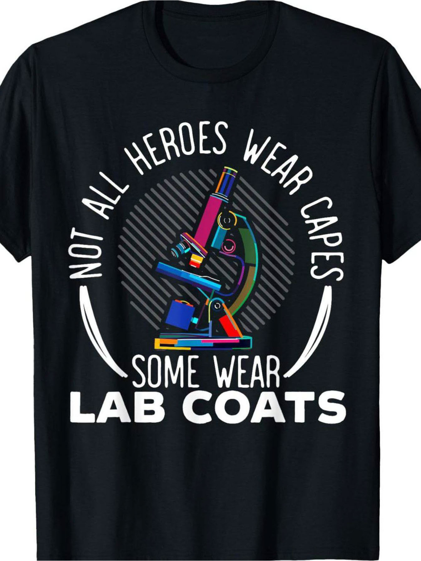 Medical Lab Graphics - Men'S Black Crew Neck Short Sleeve