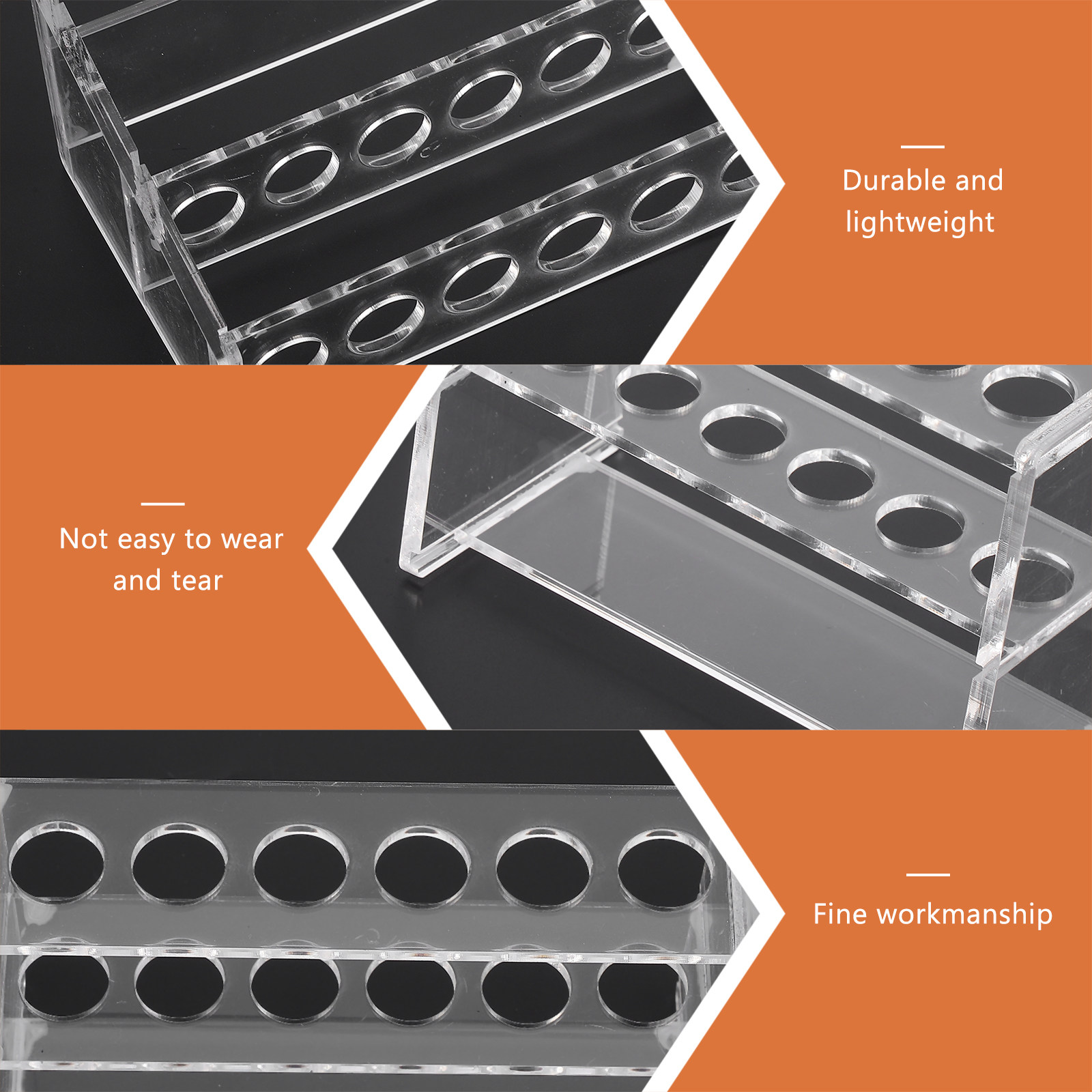 Centrifuge Tube Rack - 12-Hole Acrylic Test Tube Rack Dual