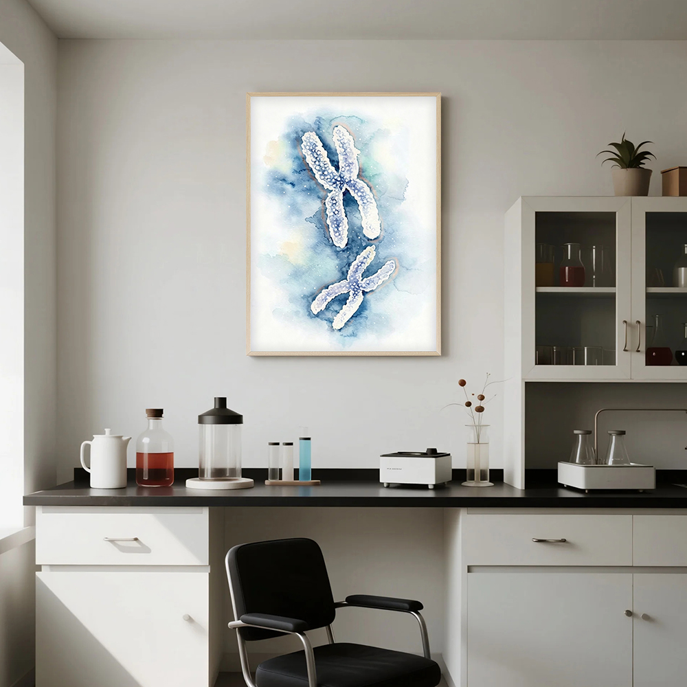 Watercolor DNA Double Helix Ch - Medical Lab Pictures 评论和价格