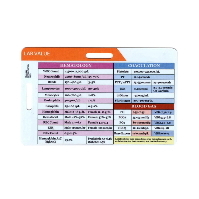 Lab Value and Order of Blood D - Medical Lab Values 评论和价格