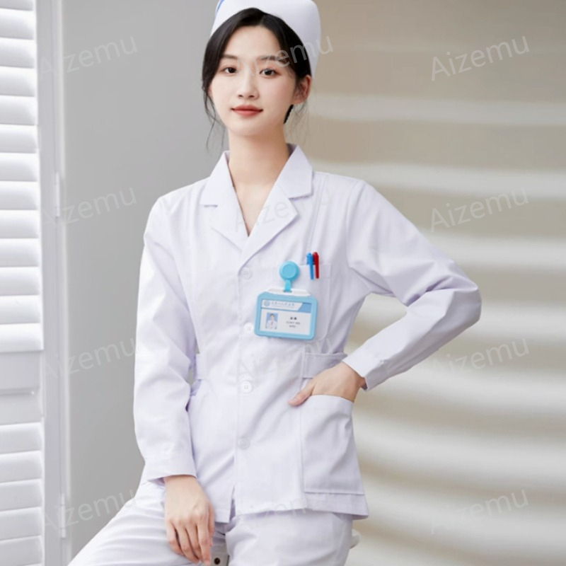 New White Long Sleeve Nurse Un - Lab Coat Medical 评论和价格