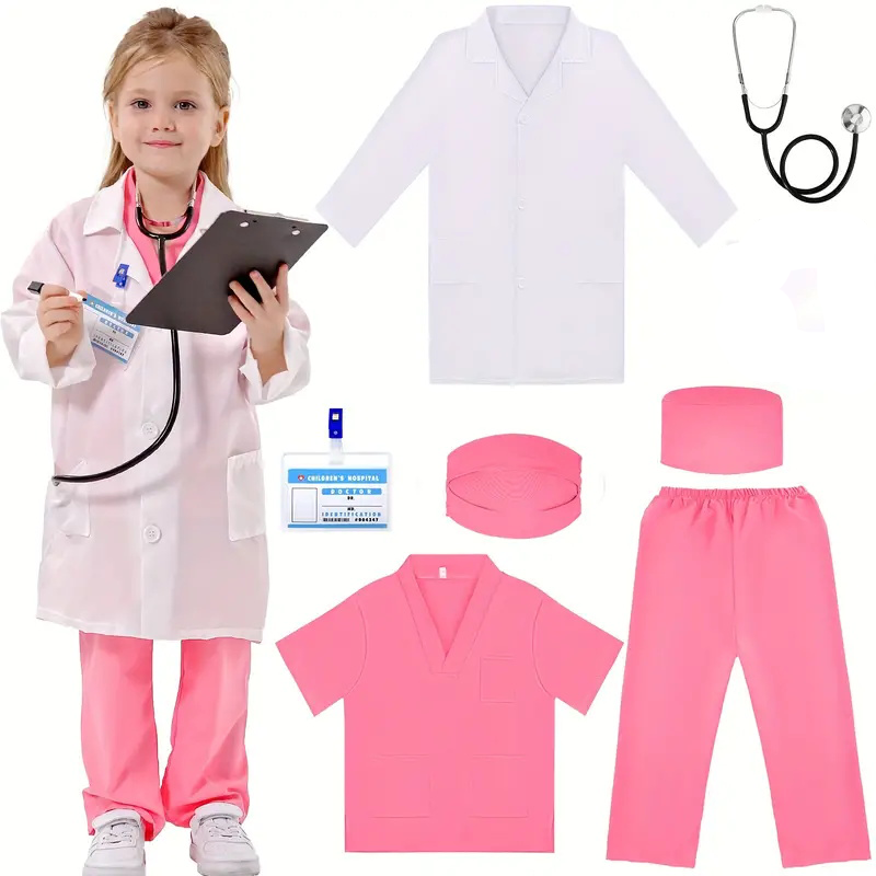 7PCS Kids Doctor Nurse Cosplay - Lab Coat Medical 评论和价格