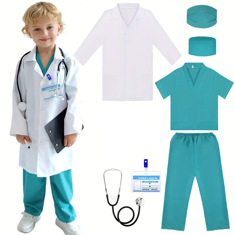 7PCS Kids Doctor Nurse Cosplay - Lab Coat Medical 评论和价格