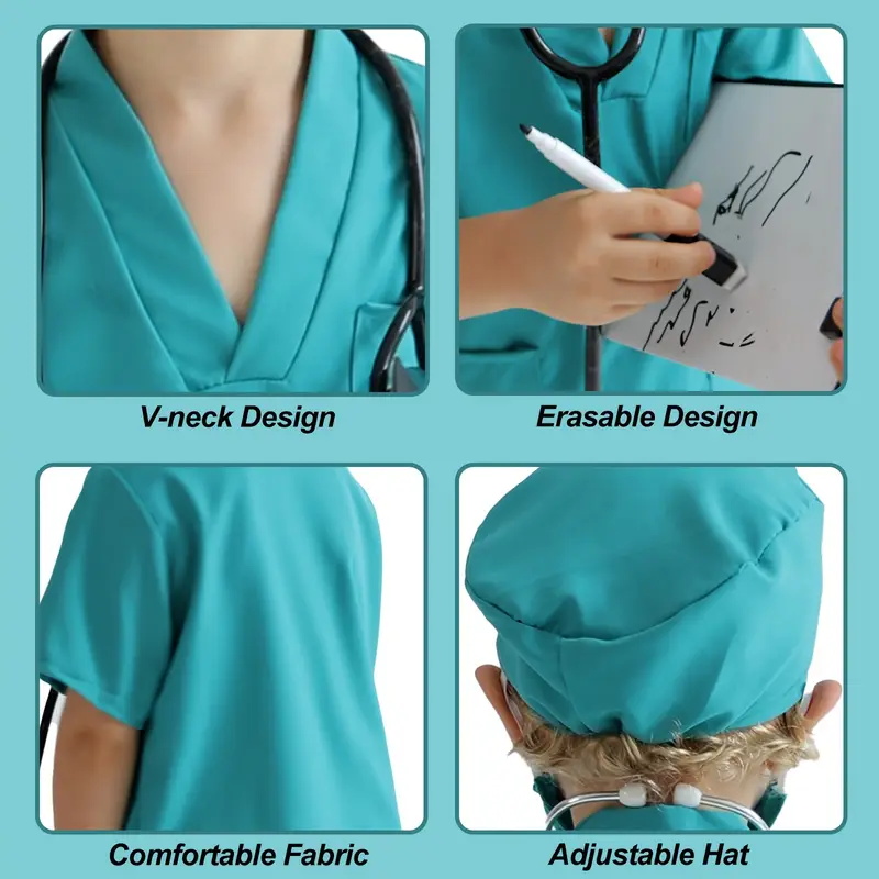 7PCS Kids Doctor Nurse Cosplay - Lab Coat Medical 评论和价格