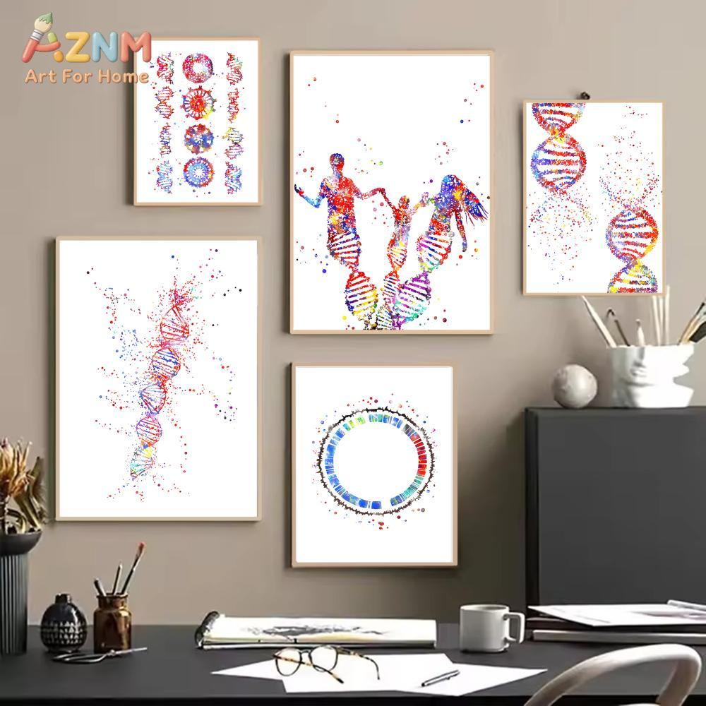 AZNM Colorful Watercolor DNA G - Medical Lab Posters 评论和价格