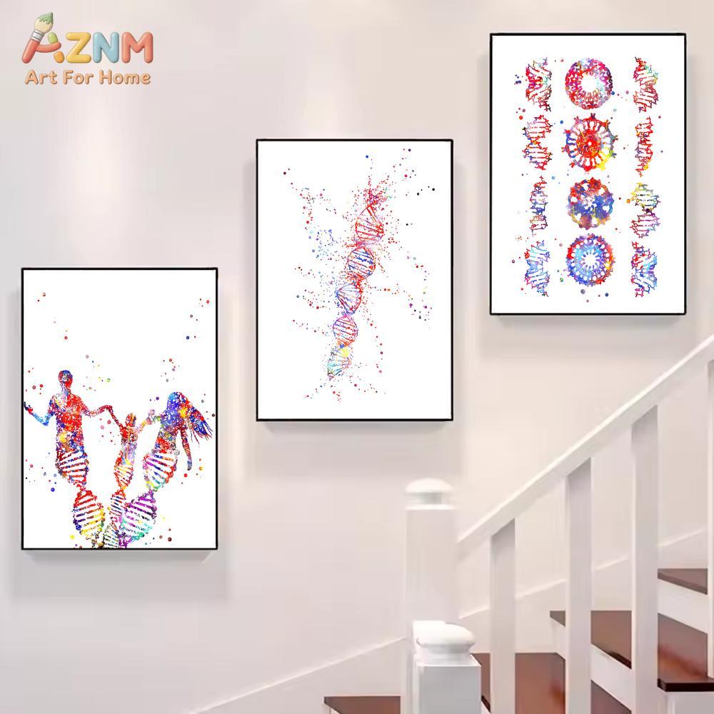 AZNM Colorful Watercolor DNA G - Medical Lab Posters 评论和价格