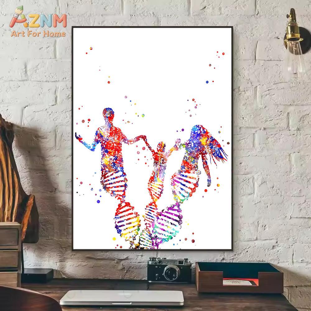 AZNM Colorful Watercolor DNA G - Medical Lab Posters 评论和价格