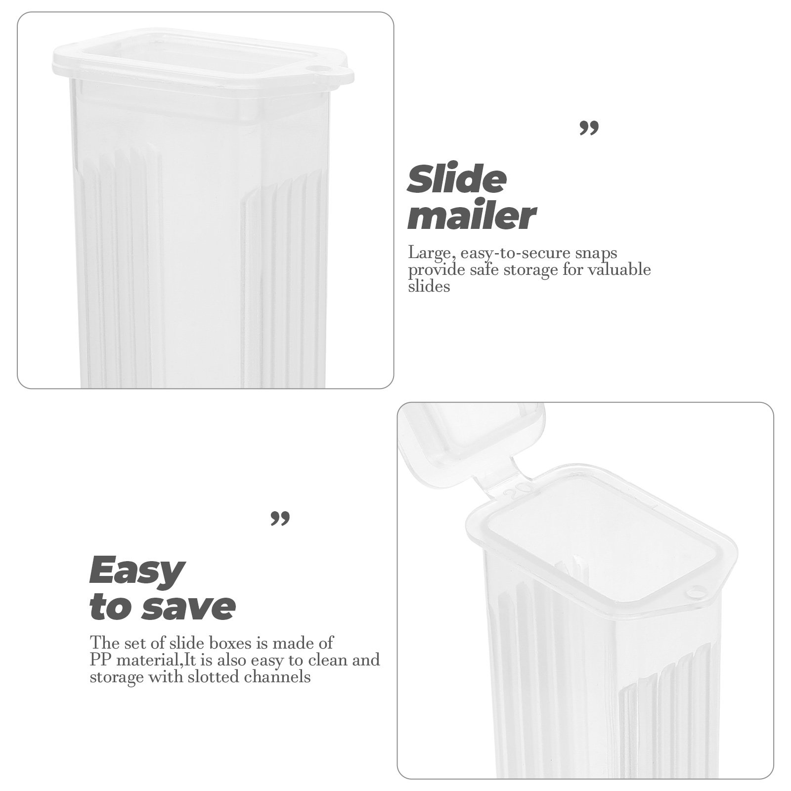 10Pcs Slide Boxes Strong PP wi - Pathology Slide Storage 评论和价格