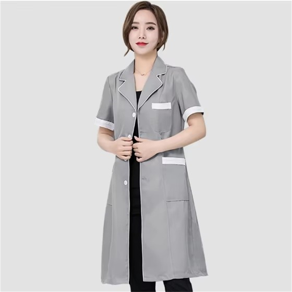 High grade gray solid color sl - Lab Coat Medical 评论和价格