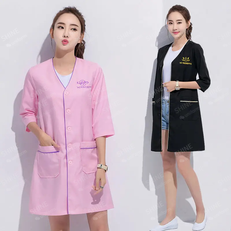 beauty uniform beautician Cust - Lab Coat Medical 评论和价格