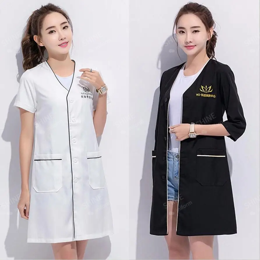 beauty uniform beautician Cust - Lab Coat Medical 评论和价格